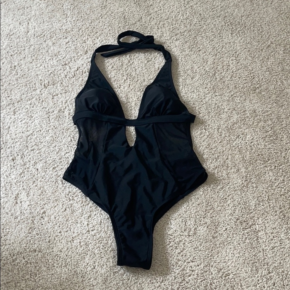 Express black one piece sexy swimsuit